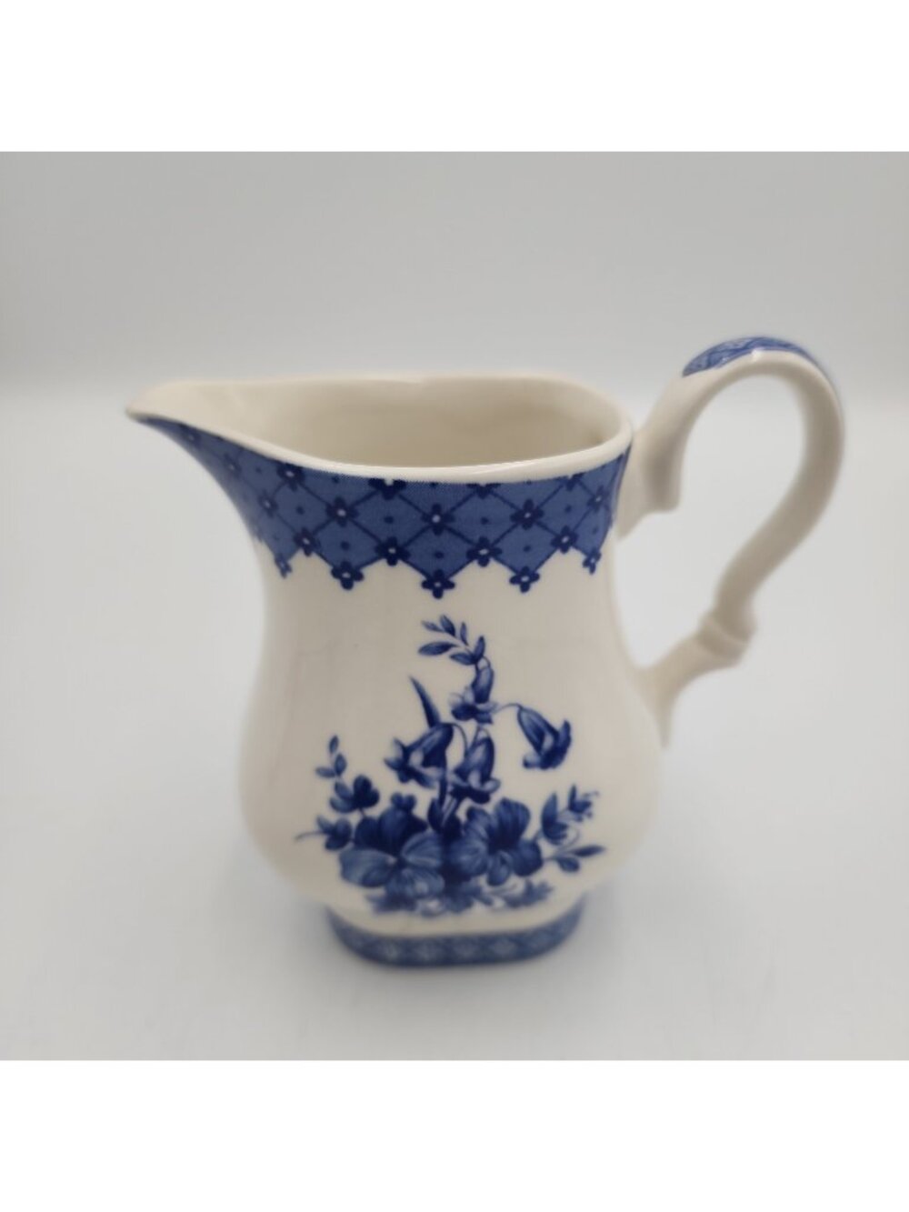 Vintage Churchill 'Out of the Blue' Creamer: Blue Floral Cottage Decor 3.5"